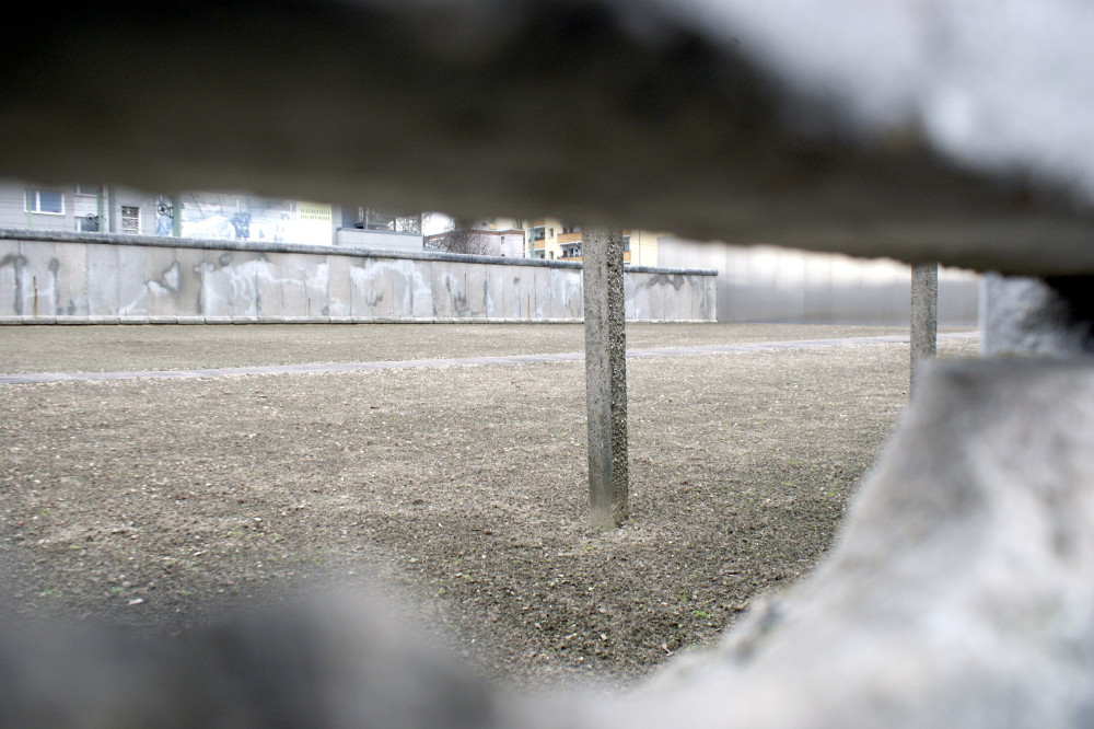 View into the death strip of the Berlin wall